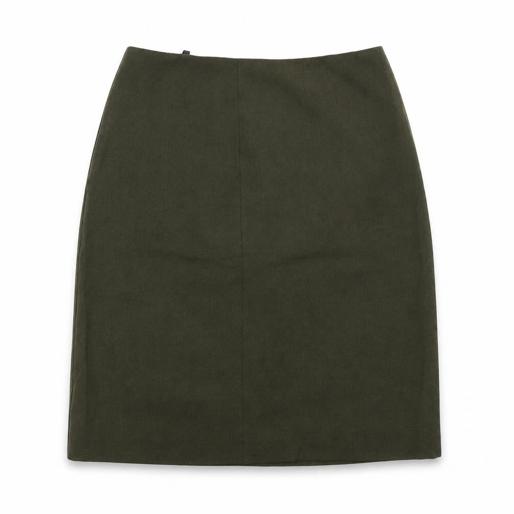 Front view of Marks & Spencer women’s green suit skirt, size UK 10, 20-inch leg - smart office corporate