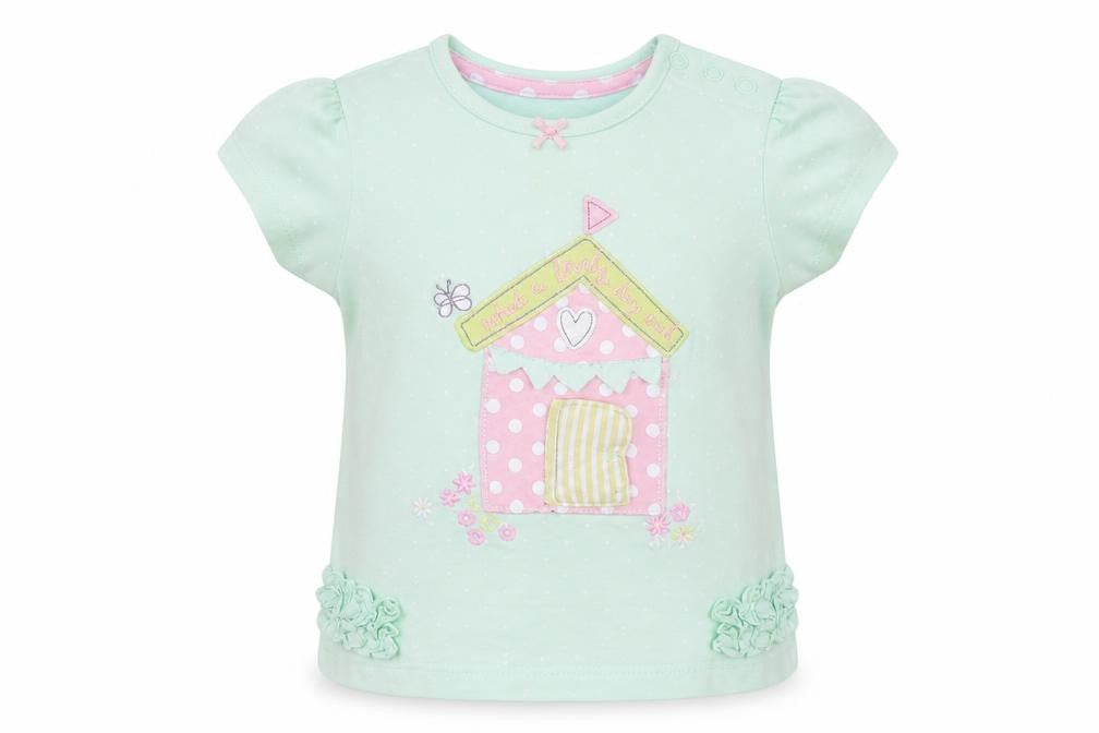 Front view of George Baby Green Basic T-Shirt, size 9-12, Months - Beach Hut
