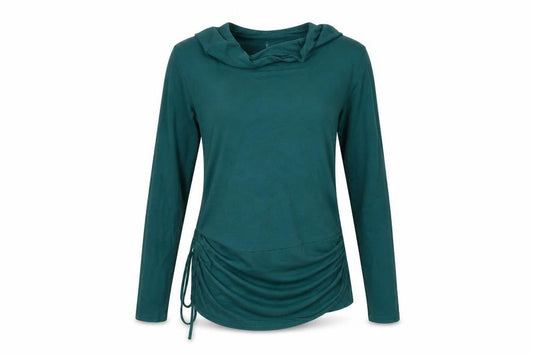 Front view of Bonita women’s green pullover sweatshirt, size M