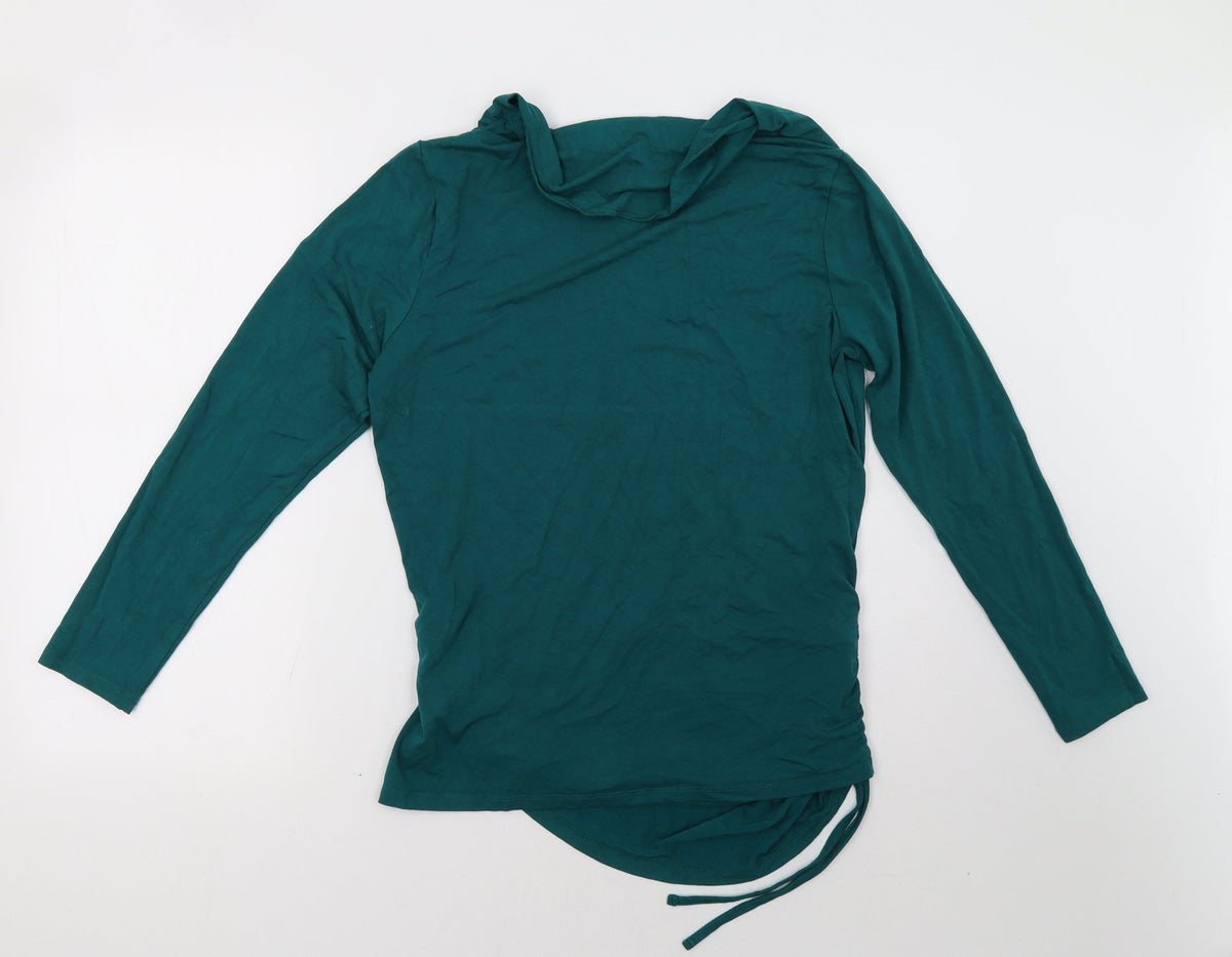 Back view of Bonita women’s green pullover sweatshirt, size M