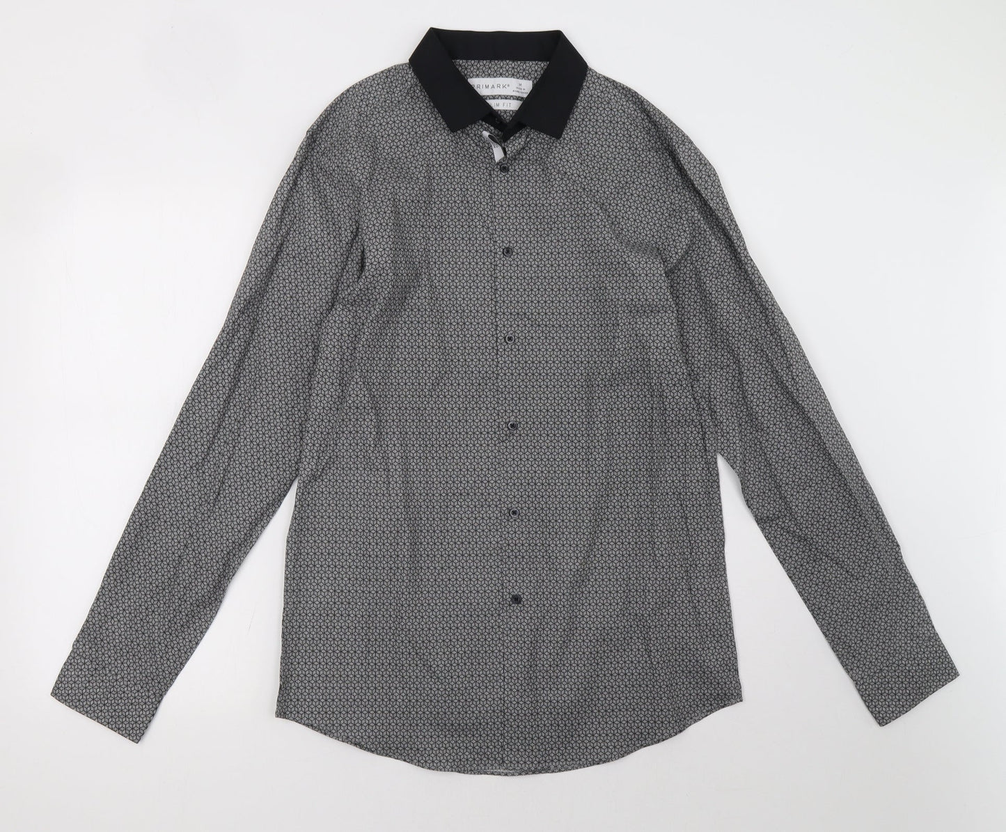Primark Mens Grey    Button-Up Size M