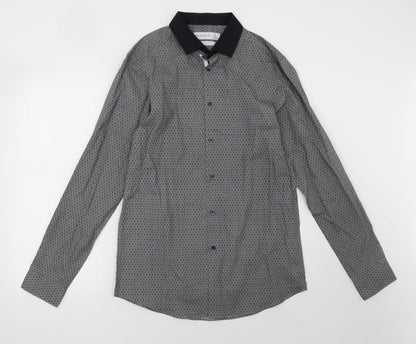 Primark Mens Grey    Button-Up Size M