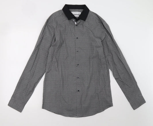 Primark Mens Grey    Button-Up Size M