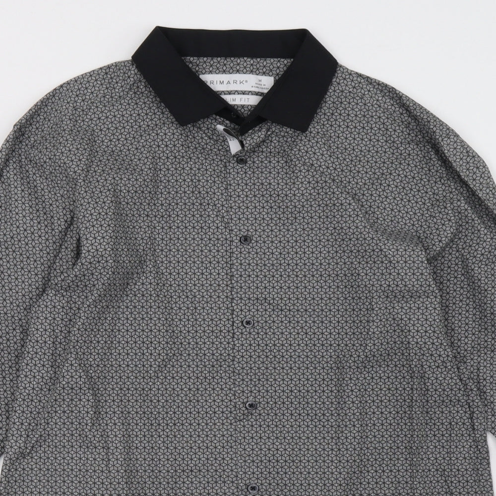 Primark Mens Grey    Button-Up Size M