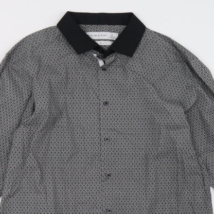 Primark Mens Grey    Button-Up Size M