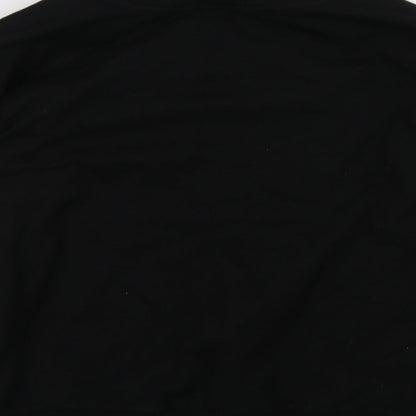 Brand and care label for poor moi women’s black pullover sweatshirt, size UK 10