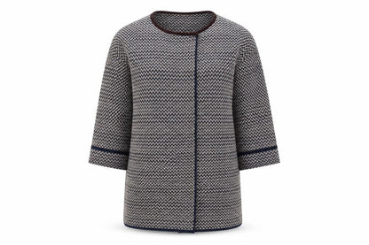 Front view of cocogio women’s blue jacket, size S