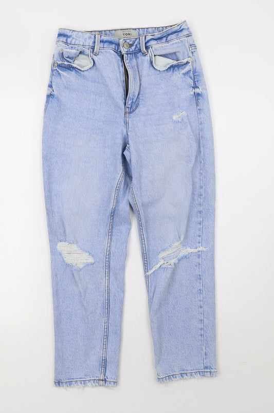 New Look Womens Blue  Denim Straight Jeans Size 8 L26 in