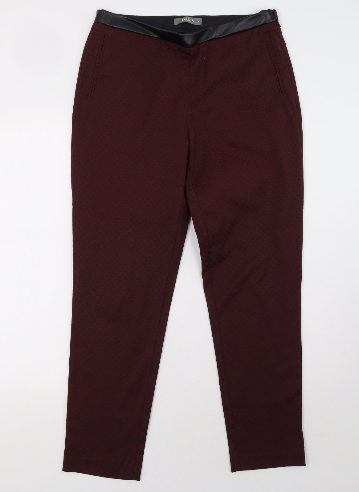Womens UK Size 10 Oasis Regular Fit  Red Trousers