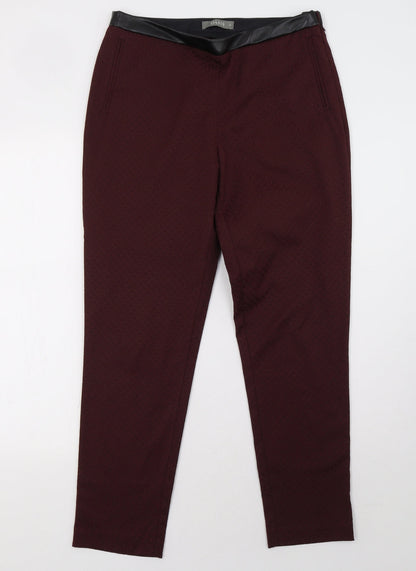 Womens UK Size 10 Oasis Regular Fit  Red Trousers