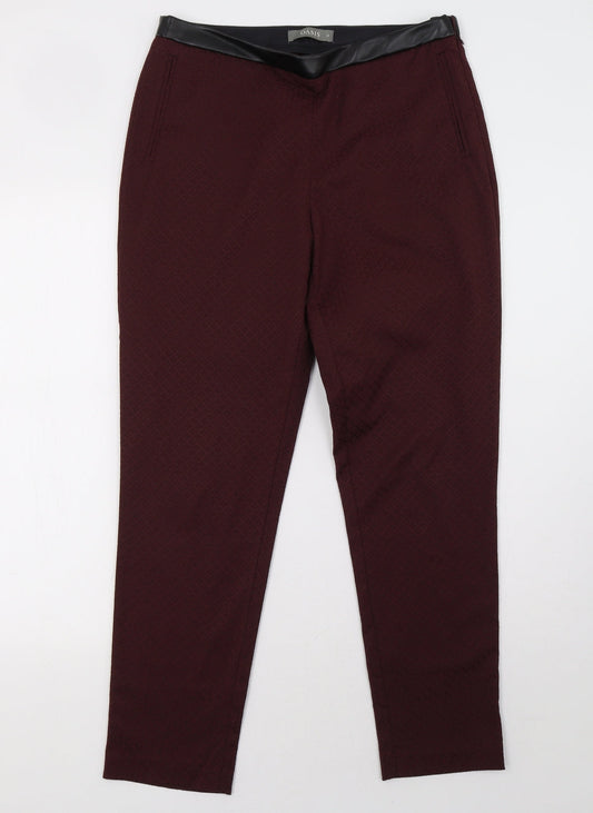Womens UK Size 10 Oasis Regular Fit  Red Trousers