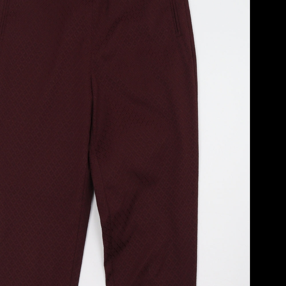 Womens UK Size 10 Oasis Regular Fit  Red Trousers