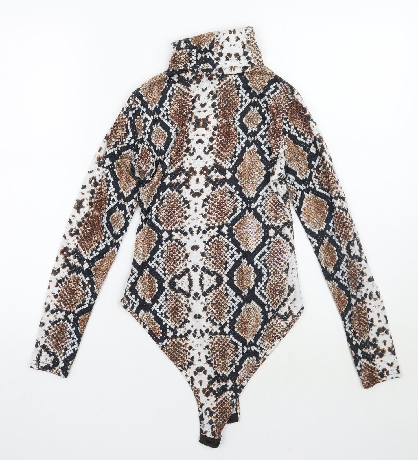 PRETTYLITTLETHING Womens Brown Animal Print  Bodysuit One-Piece Size 6