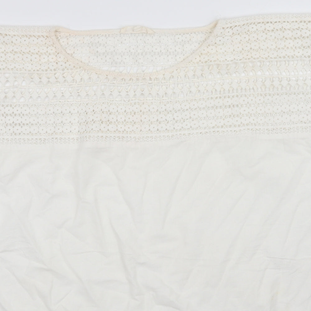 Close-up detail of Next beach women’s white a-line, size M