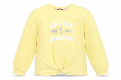 Front view of George girls’ yellow jumper, size 11-12, years
