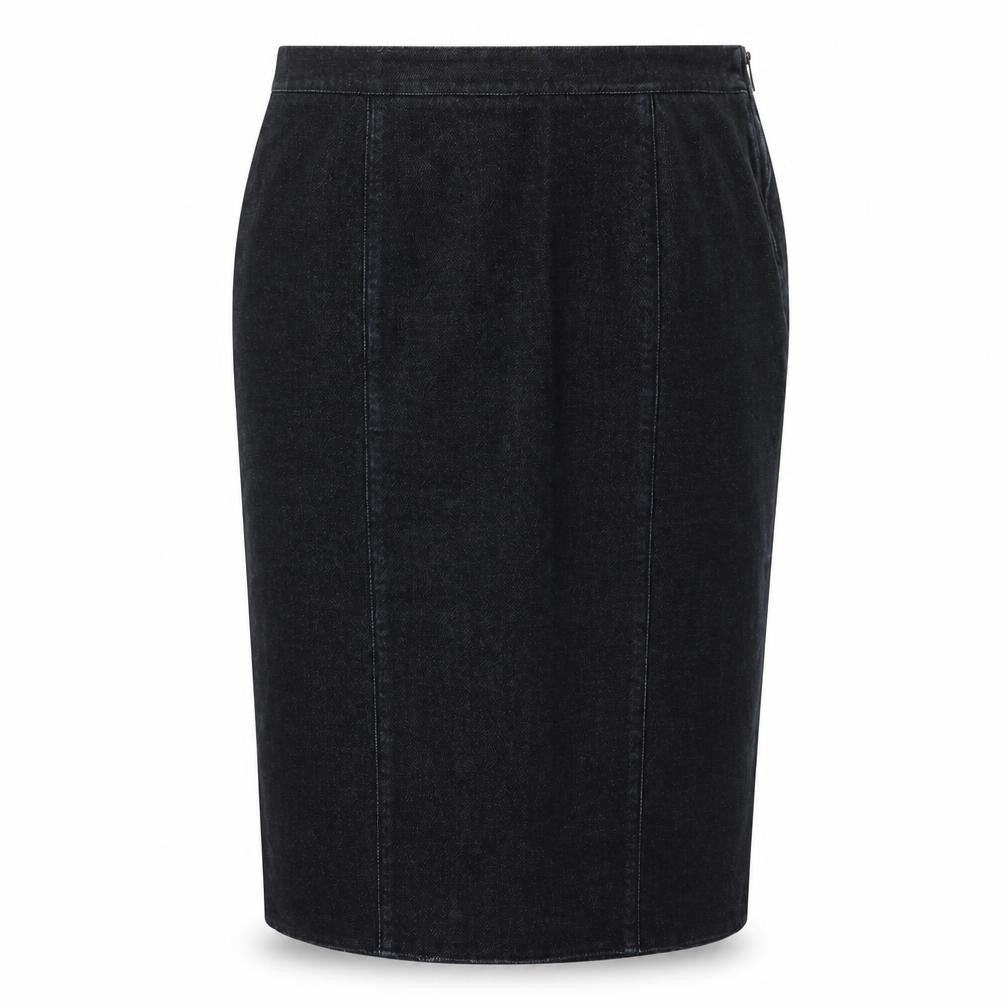 Front view of Marks & Spencer women’s blue straight & pencil skirt, size UK 12