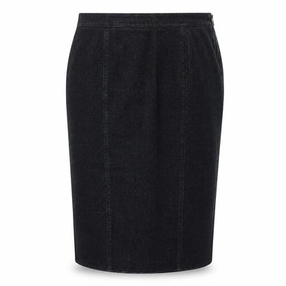 Front view of Marks & Spencer women’s blue straight & pencil skirt, size UK 12