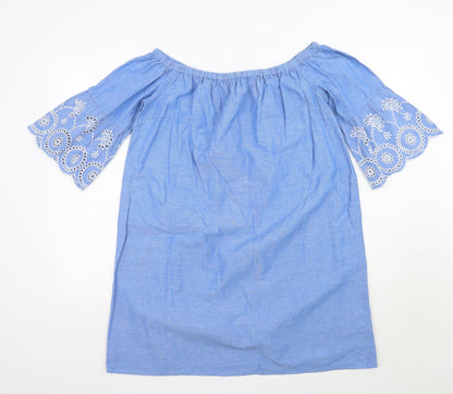 Womens UK Size 14 Dorothy Perkins Blue Basic Blouse
