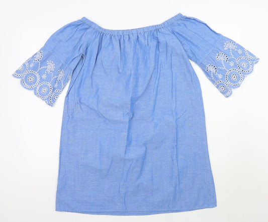 Womens UK Size 14 Dorothy Perkins Blue Basic Blouse