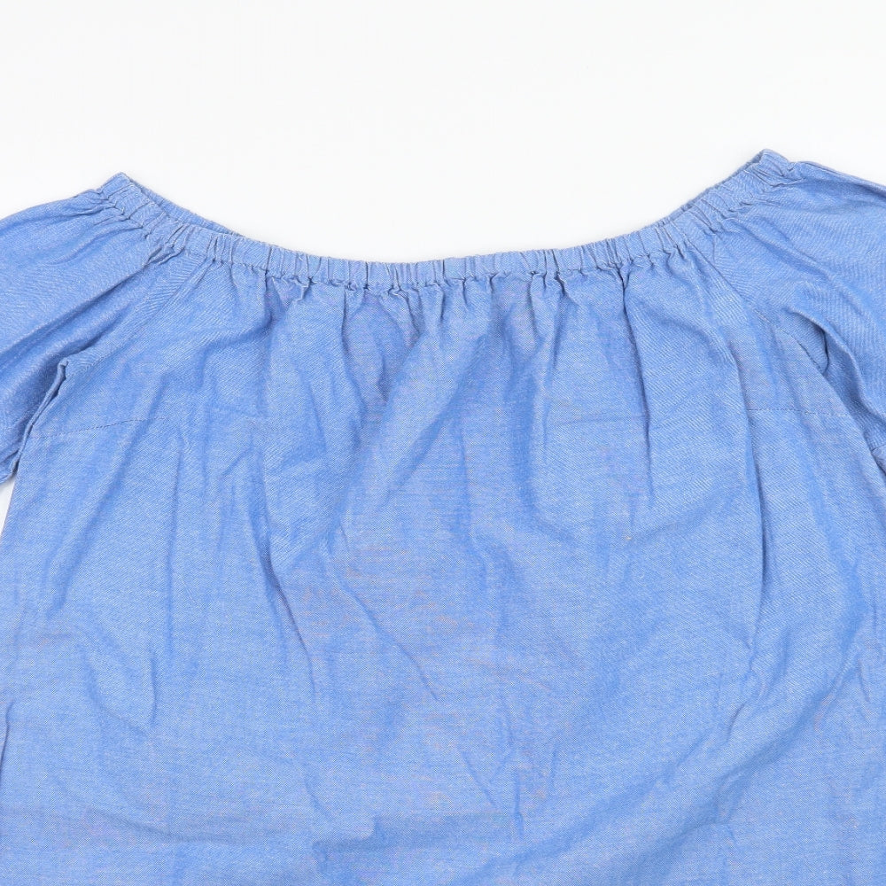 Womens UK Size 14 Dorothy Perkins Blue Basic Blouse