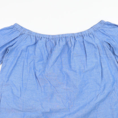Womens UK Size 14 Dorothy Perkins Blue Basic Blouse