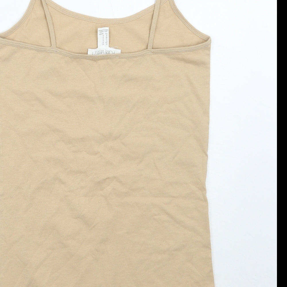 Womens UK Size M Forever21 Beige Basic Tank