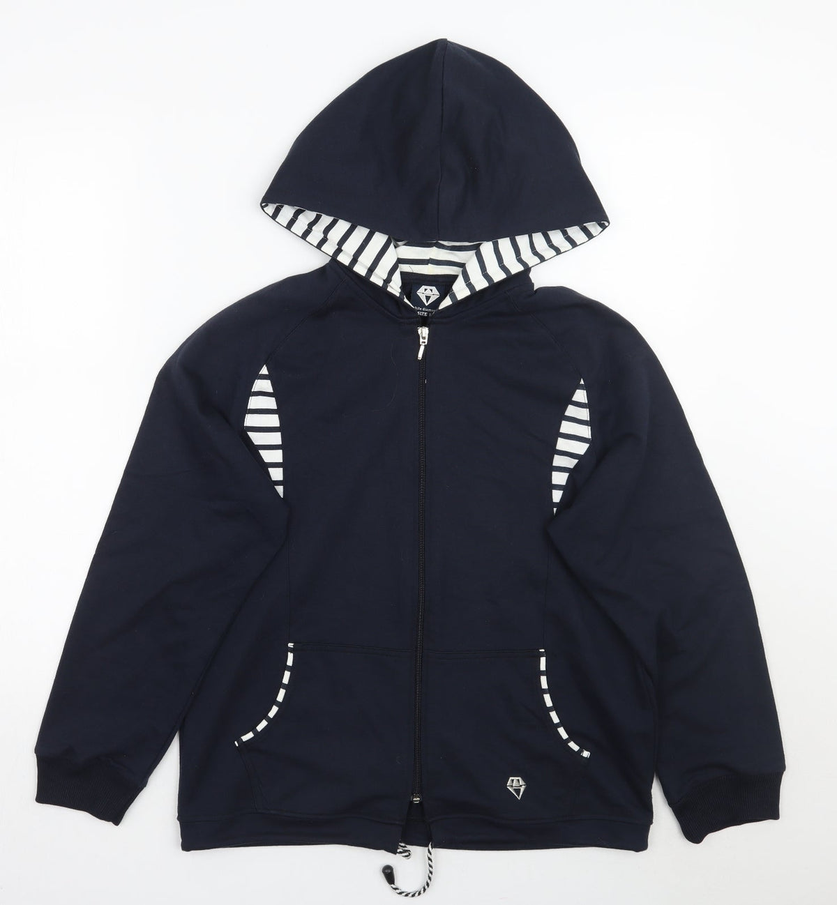 Front view of White Diamonds women’s blue jacket coat, size M