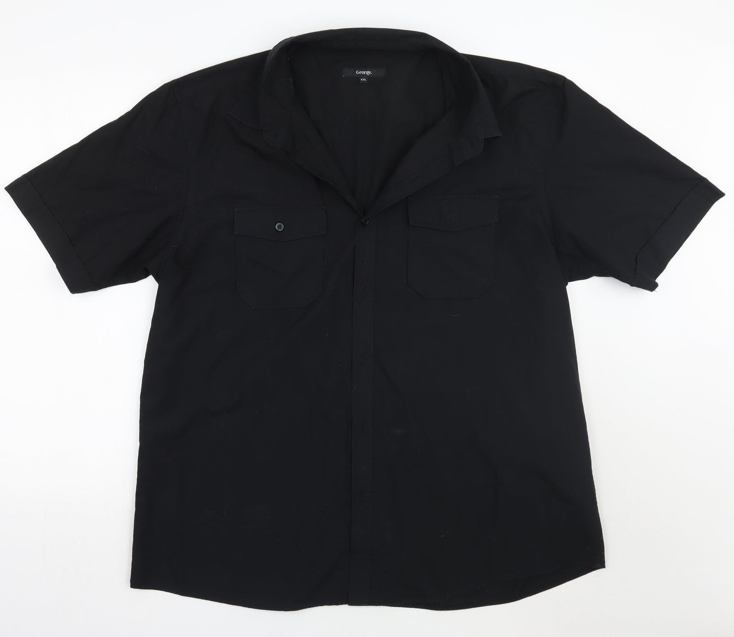 George Mens Black    Button-Up Size 2XL
