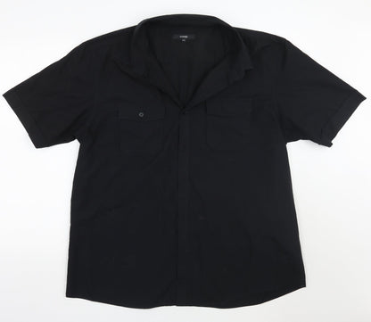 George Mens Black    Button-Up Size 2XL
