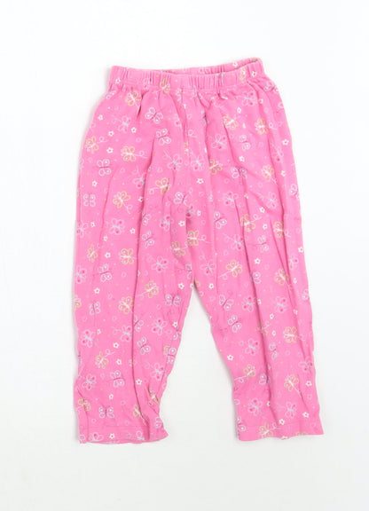 Mothercare Girls Pink Floral  Sweatpants Trousers Size 2 Years