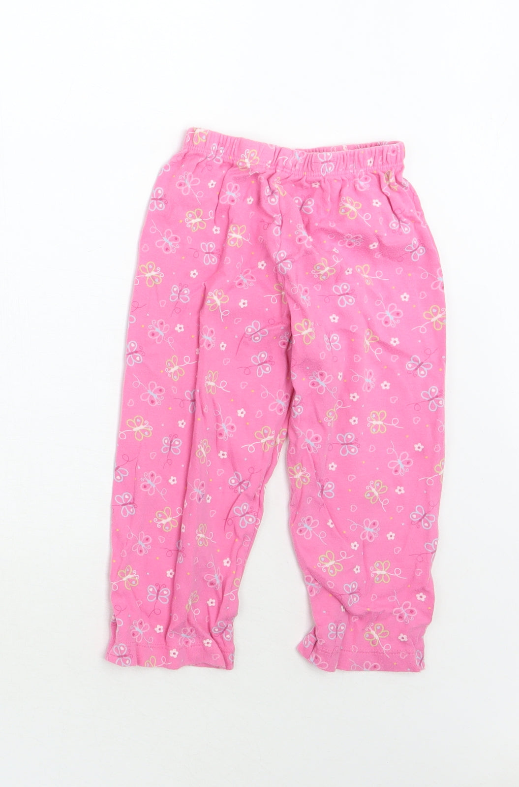 Mothercare Girls Pink Floral  Sweatpants Trousers Size 2 Years