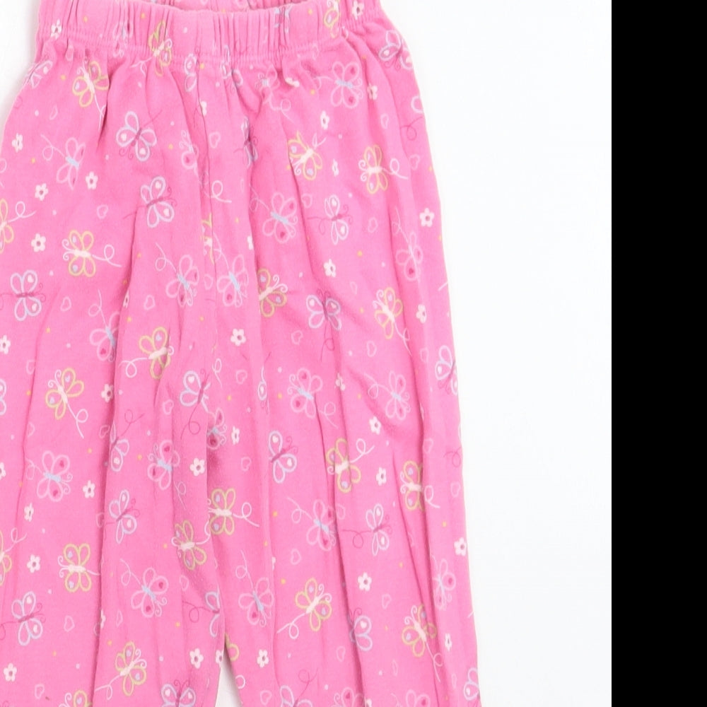 Mothercare Girls Pink Floral  Sweatpants Trousers Size 2 Years