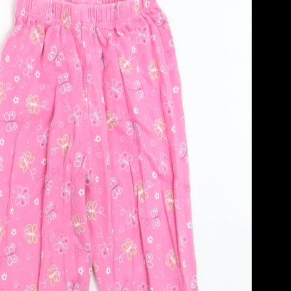 Mothercare Girls Pink Floral  Sweatpants Trousers Size 2 Years