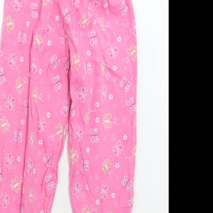 Mothercare Girls Pink Floral  Sweatpants Trousers Size 2 Years
