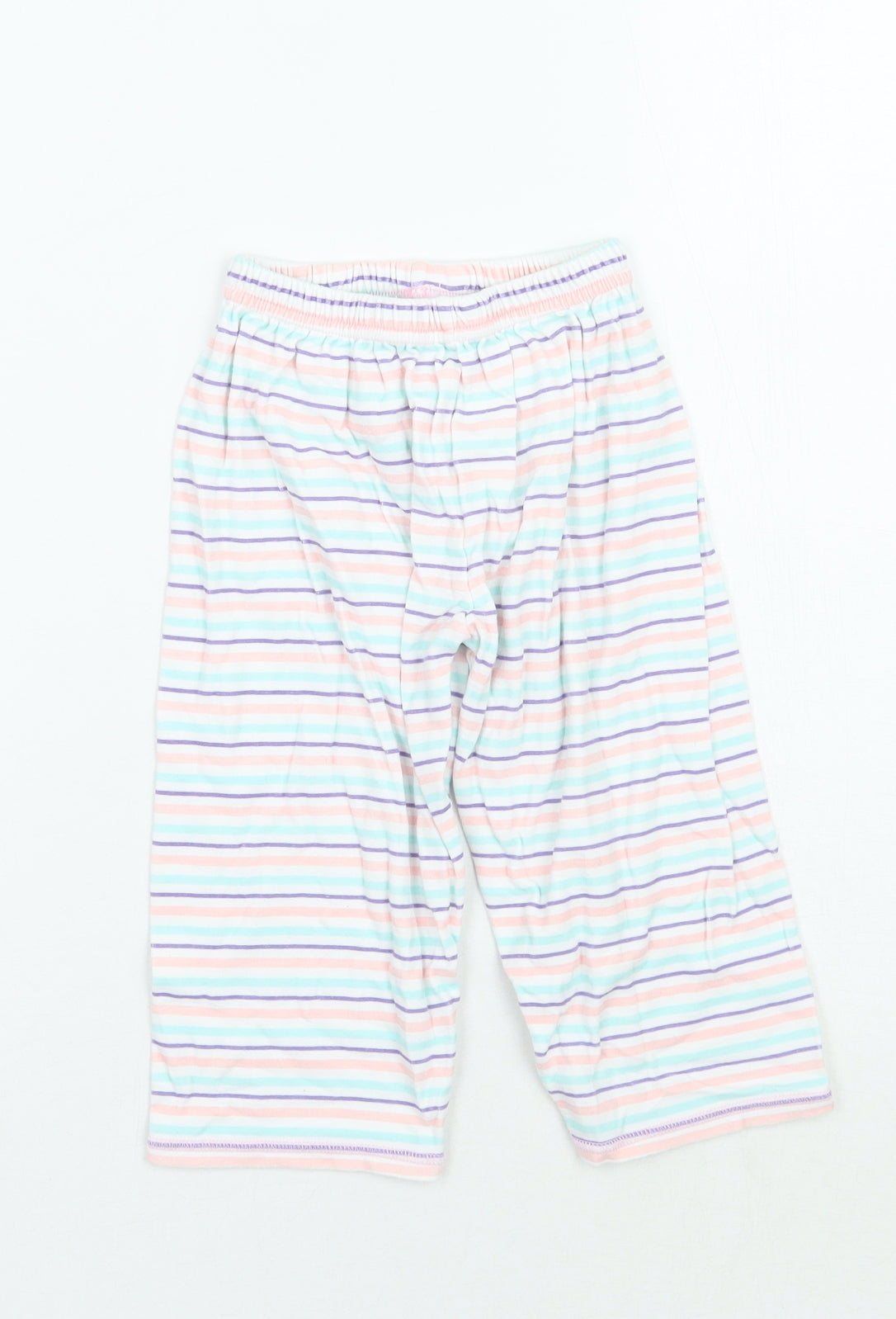 Mothercare Girls White Striped  Sweatpants Trousers Size 2 Years