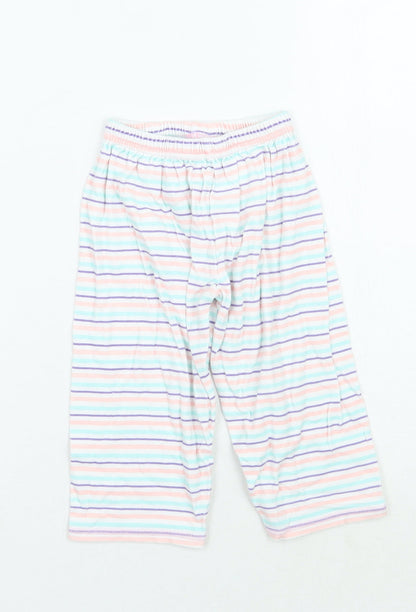 Mothercare Girls White Striped  Sweatpants Trousers Size 2 Years