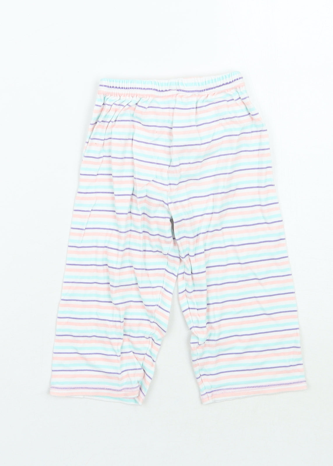 Mothercare Girls White Striped  Sweatpants Trousers Size 2 Years