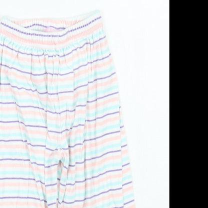 Mothercare Girls White Striped  Sweatpants Trousers Size 2 Years