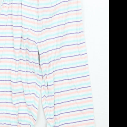 Mothercare Girls White Striped  Sweatpants Trousers Size 2 Years