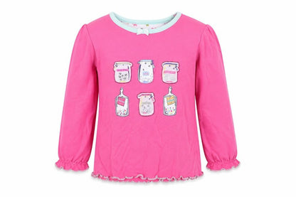 Front view of Mothercare girls’ pink basic t-shirt, size 2, years
