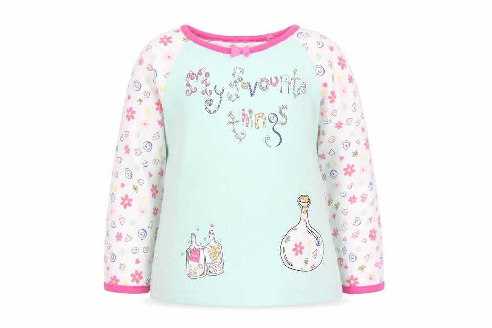 Front view of Mothercare girls’ white floral basic t-shirt, size 2, years