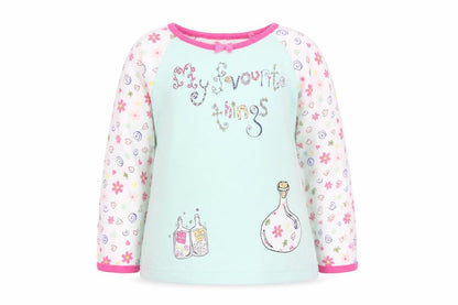 Front view of Mothercare girls’ white floral basic t-shirt, size 2, years