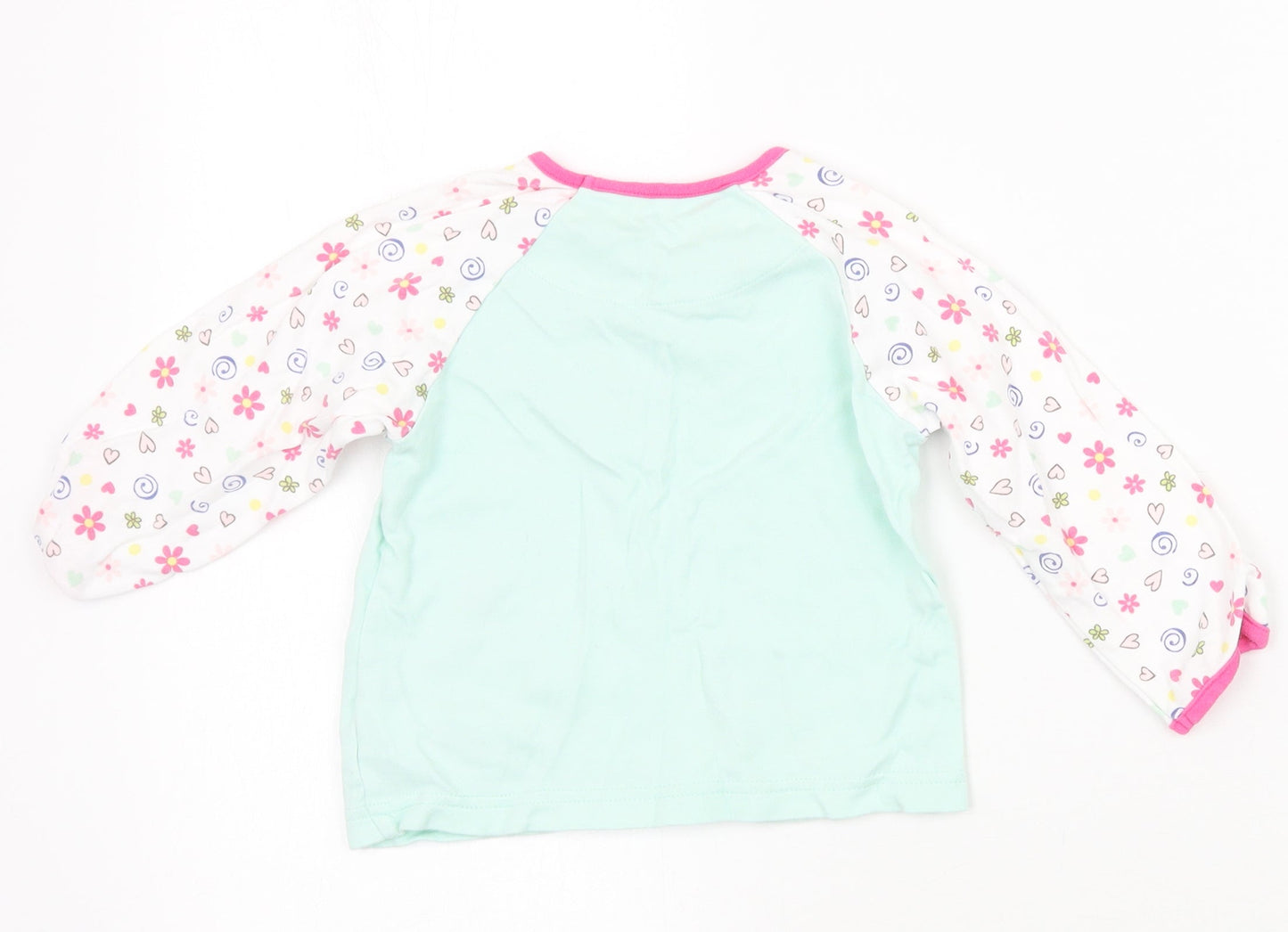 Mothercare Girls White Floral  Basic T-Shirt Size 2 Years