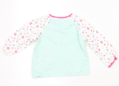 Mothercare Girls White Floral  Basic T-Shirt Size 2 Years
