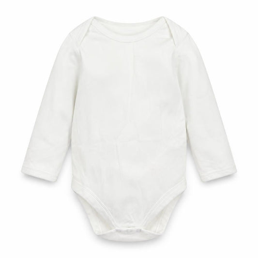 Front view of Mothercare girls’ white babygrow one-piece, size 18-24, months