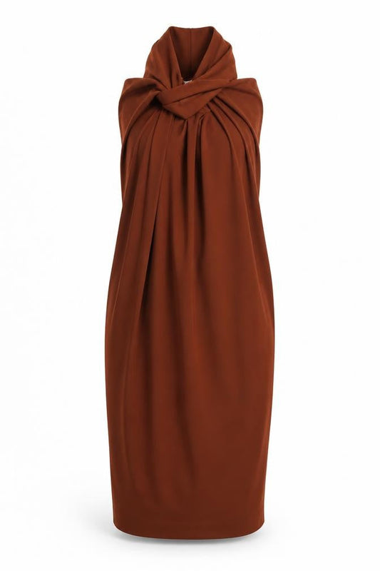 Front view of Mango women’s brown bodycon, size S