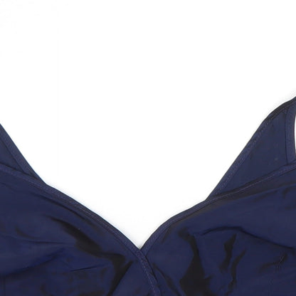 Womens UK Size 8 Wallis Blue Cropped Blouse
