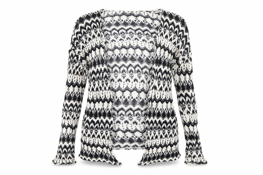 Front view of H&M women’s multicoloured cardigan jumper, size S