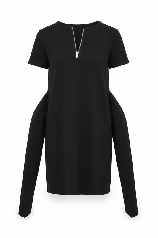 Front view of Daisy Street women’s black shirt dress, size UK 8
