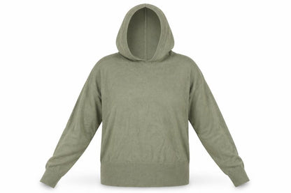 Front view of Select women’s green pullover hoodie, size S